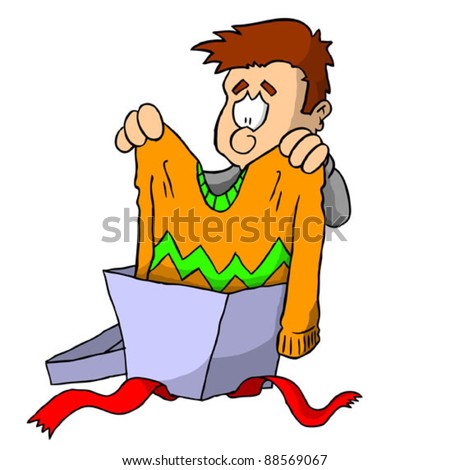 Man Disappointed At Bad Gift (vector) - 88569067 : Shutterstock