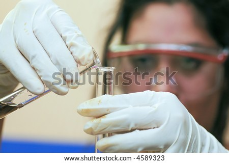 Reaserch scholar in laboratory