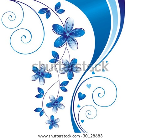 blue flowers clip art. stock vector : Blue flower.