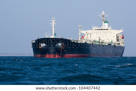 Cargo ship in the Pacific Ocean off the coast of California