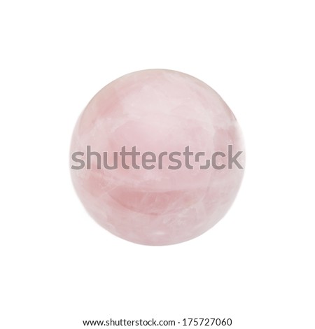 isolated pink  globe shape quartz stone