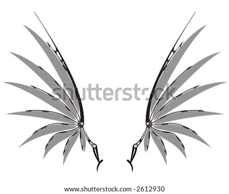 stock vector Gray mechanical wings