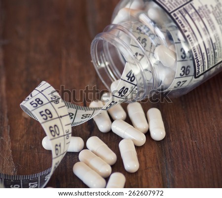 Nutritional supplements in capsules. Selective focus, shallow DOF