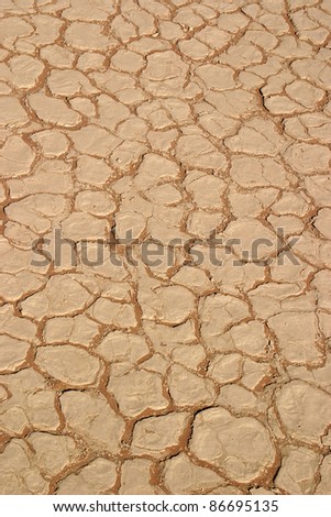 Crusted earth with a top layer of salt in Sossusvlei in Namibia.