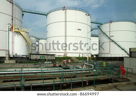 Oil storage facility in Rotterdam Harbour, one of the largest private storage facilities in the world.
