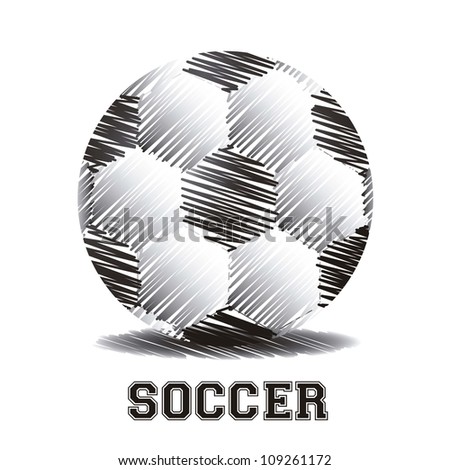 illustration of a soccer ball made from scratches, vector illustration