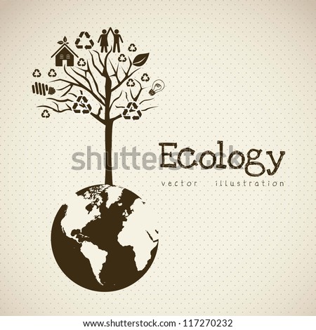 Illustration of recycling with ecological icons Save the Planet vector illustration Illustration of recycling with ecological icons Save the Planet vector illustration