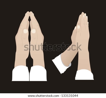 Illustration religious person prayer to God, vector illustration