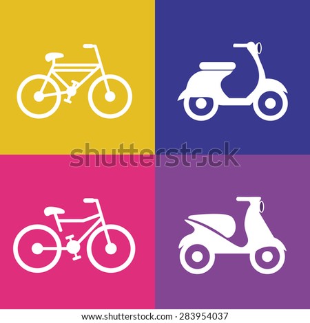 Transportation design over colored, motorcycle, bacckground, vector illustration