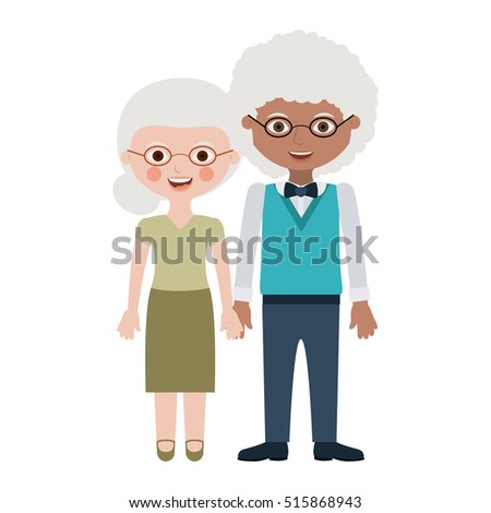 Couple Of Grandparents Cartoon Design Stock Vector Illustration