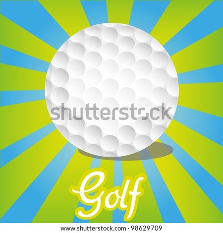golf ball on color lines, vector illustration