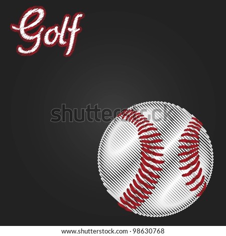 golf ball drawing on black gradient background