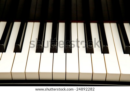 detail of keys on a piano ready for music concert
