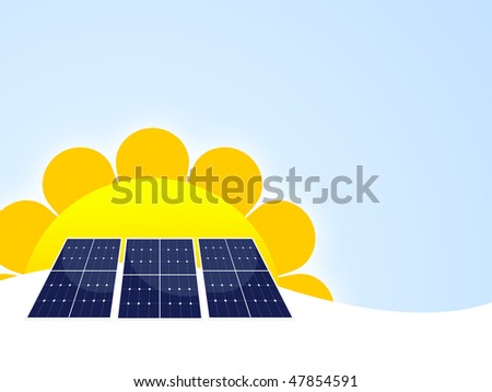 Illustration of solar panels cells for renewable energy