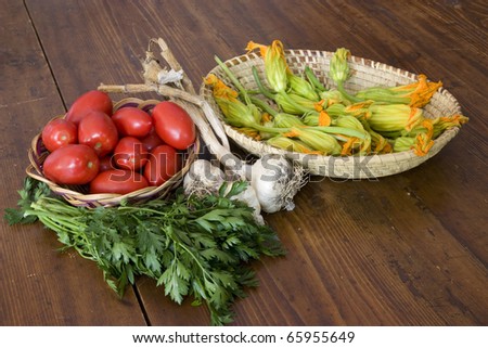 Fresh raw ingredients for european cuisine style