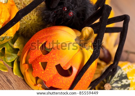 Orange scary pumpkin for Halloween night celebrations