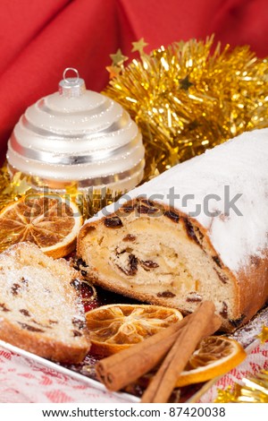 Typical Christmas cake from northern Europe