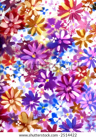 stock photo Hand painted original watercolor floral textile design for 