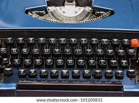 The old model typewriter's alphabet keys and console. It is the best friend of writer.