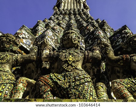 The famous Wat Arun, perhaps better known as the Temple of the Dawn, is one of the best known landmarks and one of the most published images of Bangkok.
