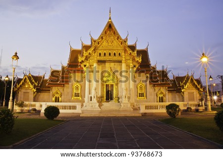The marble temple is a Buddhist temple in the district of Bangkok, Thailand.