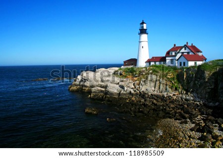 The Portland Head Lighthouse located in Portland Maine
