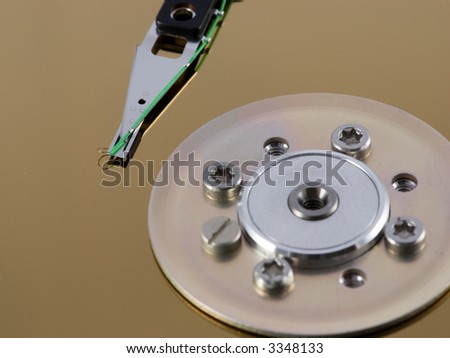 open harddisk and  heads close-up