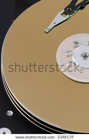 open harddisk and  heads close-up