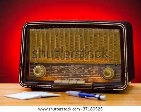 vintage radio isolated on the table