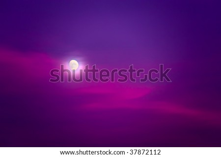 moonlight night sky. stock photo : purple night sky