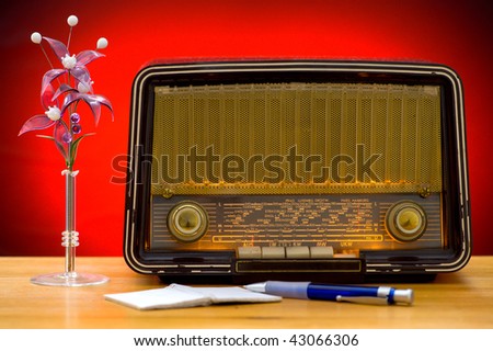 vintage radio  on the table