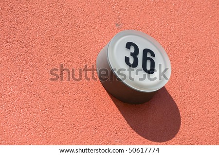 House address plate number 36