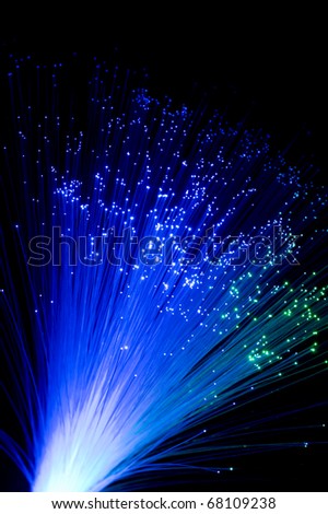 Optical fiber color isolated on the black background.