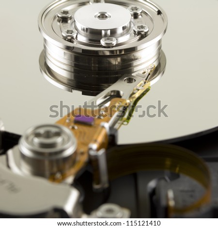 Hard disk from within close up