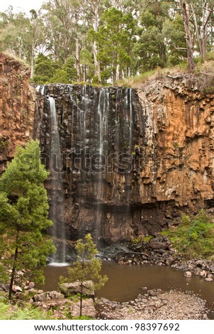 Trentham Falls, the highest single drop waterfall in Victoria, Australia.