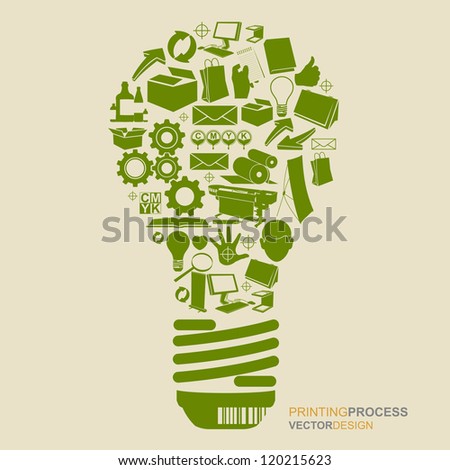 Logo Design Process on Stock Vector   Printing Process And Inkjet Printers  Concept Design