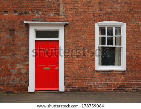 Photograph of a Red door background