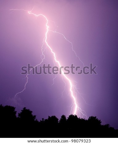 Lightning strike in the darkness