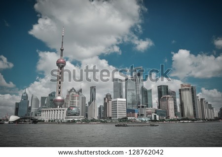 Shanghai skyline, China 2011 taken from the bund