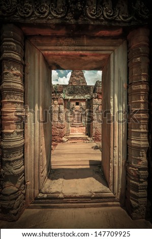 view through door entrance - Cambodia
