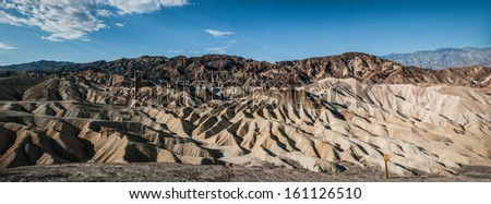 sand zabriskie mointains Death valley california panoramic view