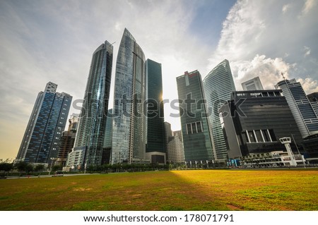 Singapore City Skyline Finacial District