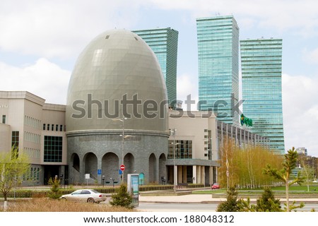 ASTANA, KAZAKHSTAN - APRIL 27: New business district in the capital of Kazakhstan on April 27, 2013 in Astana.