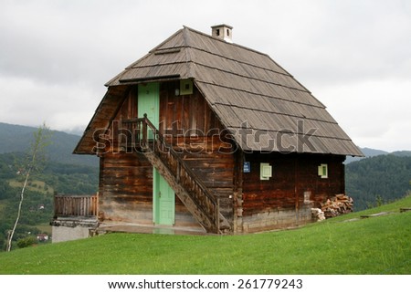 DRVENGRAD, SERBIA - SEPTEMBER 10: Wooden houses in the national Bosnian style on September 10, 2010 in Drvengrad.
