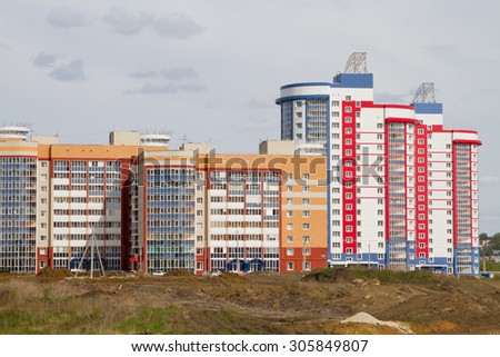 SARANSK, RUSSIA - MAY 9: New modern apartment complex on May 9, 2015 in Saransk.