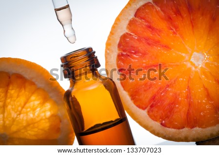 Essential oil with oranges