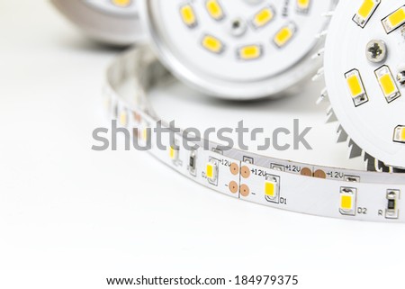 part of E27 LED lamps with a similar chips technology and LED strip with 3-chip SMD modules uninsulated, free of silicone sealing provides