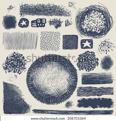 grunge halftone drawing textures set vector illustration grunge halftone drawing textures set vector illustration