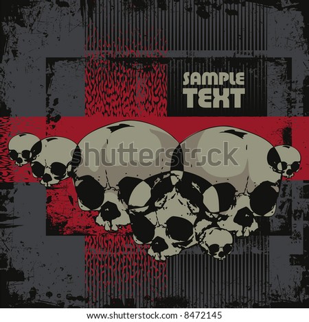 vector grunge background with a skeletons. for CD cover