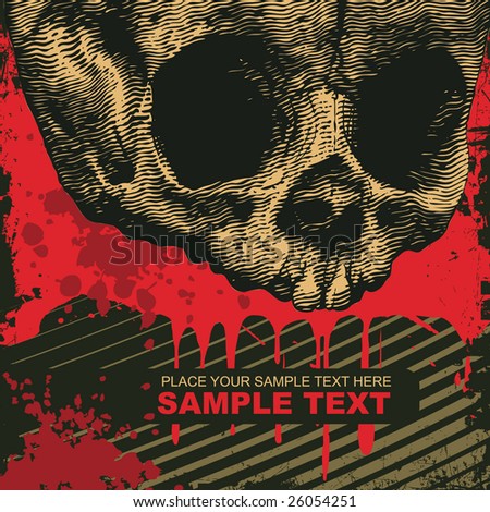 vector grunge background with skull. for CD cover
